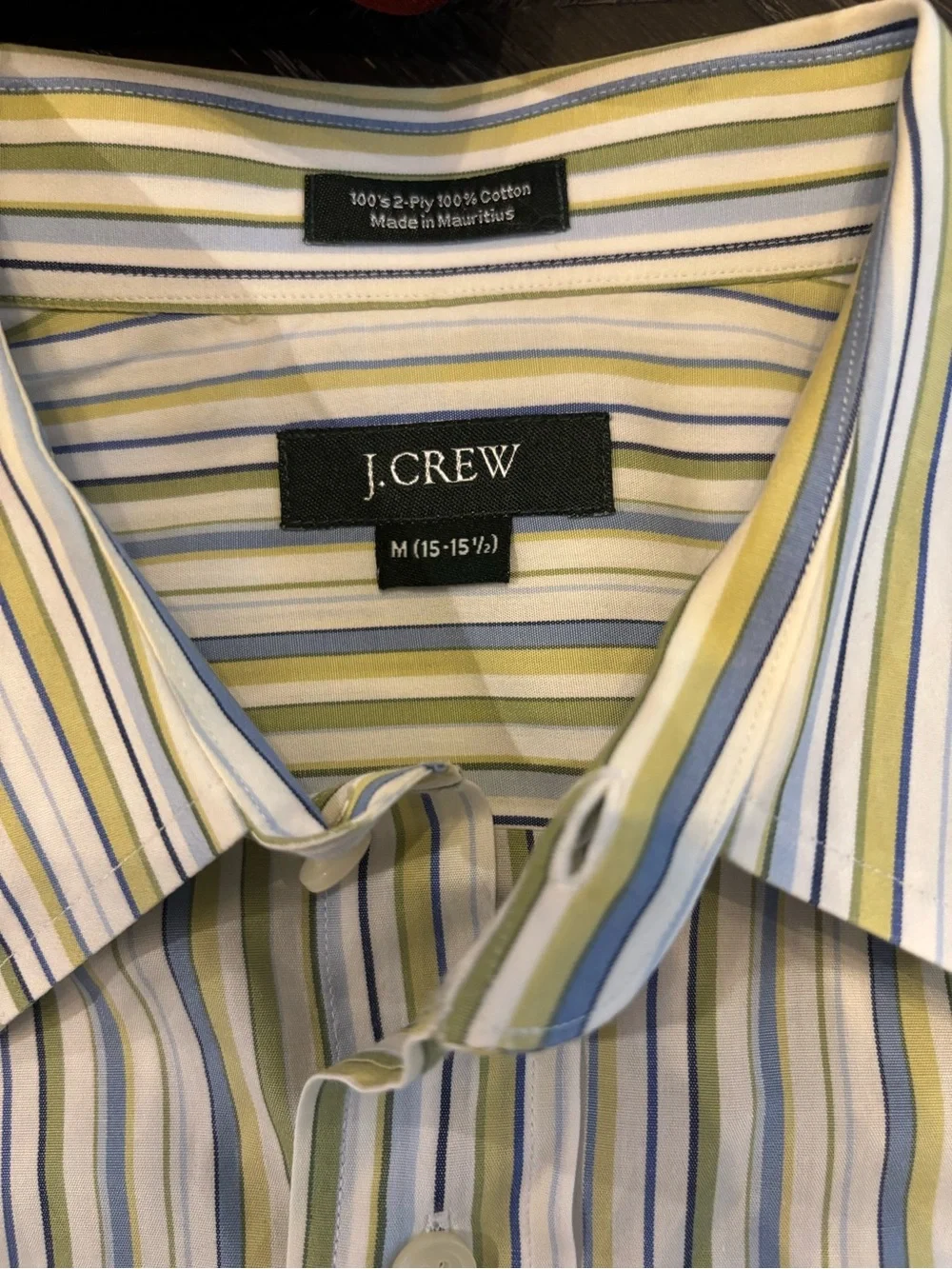 J. Crew Men's Vertical Stripe Dress Shirt in Green, Blue & White